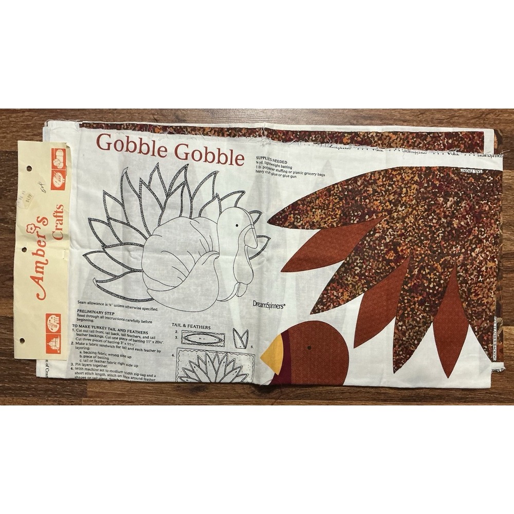 Cranston VIP DreamSpinners Turkey GOBBLE GOBBLE Fabric Panel